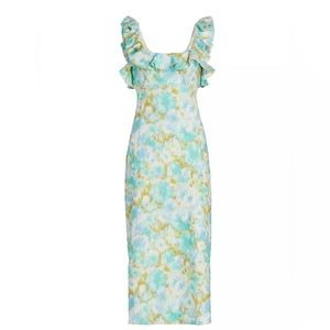 Zimmermann High Tide Cut-Out Frilled Midi-Dress